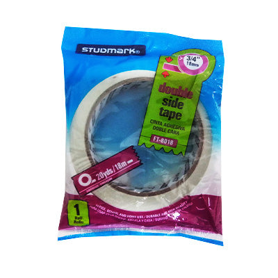 CINTA DOBLE ADHESIVO STUDMARK TRANSPARENTE 3/4 PULG 18MT