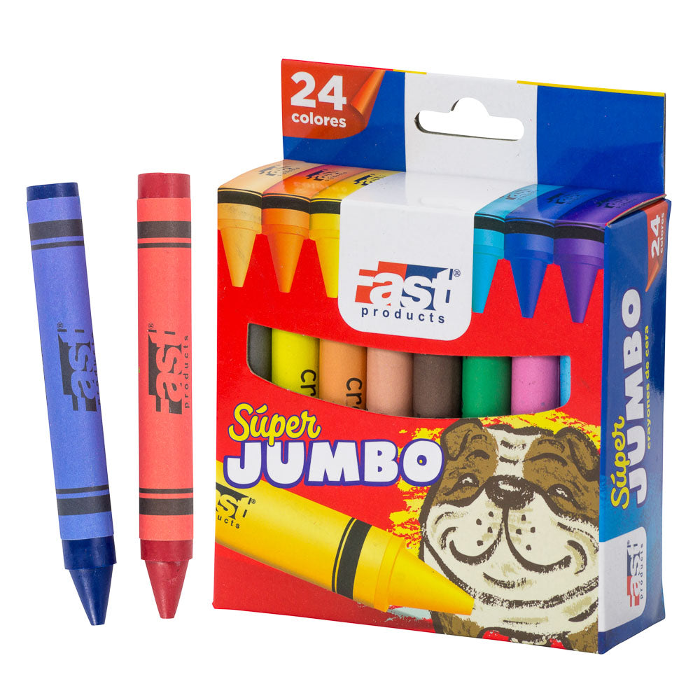 CRAYON DE CERA SUPER JUMBO 24 FAST