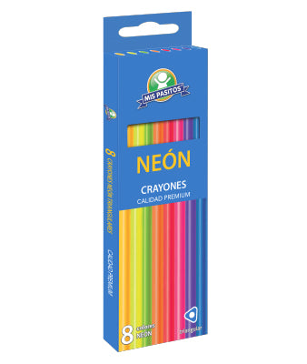 CRAYON DE MADERA NEÓN 8 COLORES MIS PASITOS