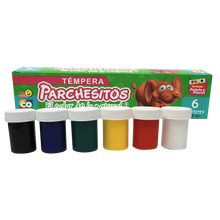 Cargar imagen en el visor de la galería, TEMPERA 6 COLORES PARCHESITOS
