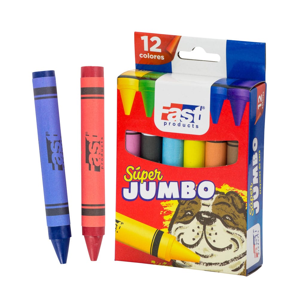 CRAYON DE CERA SUPER JUMBO 12 FAST